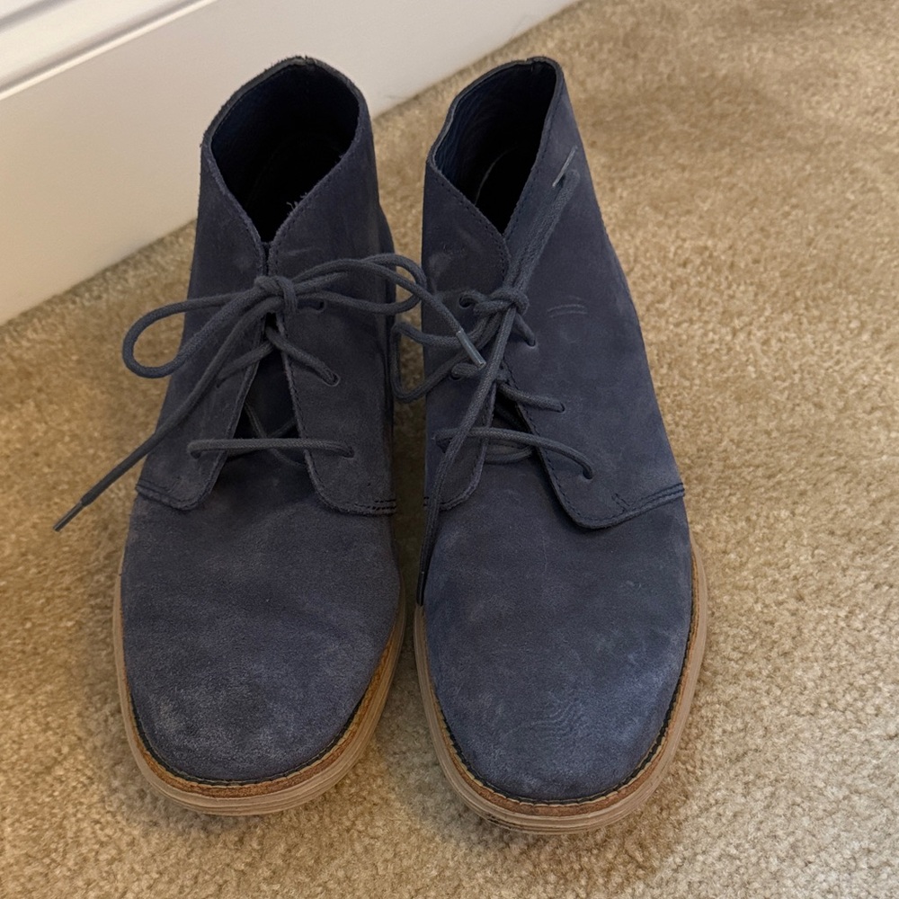 Cole Haan Dark Blue Suede Chukka Boots - Picture 2 of 5